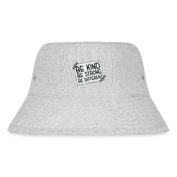 Be Kind Be Strong Be Different Spruch Logo Text - Stanley/Stella recycelter Bucket Hat - Grau meliert - Vorne