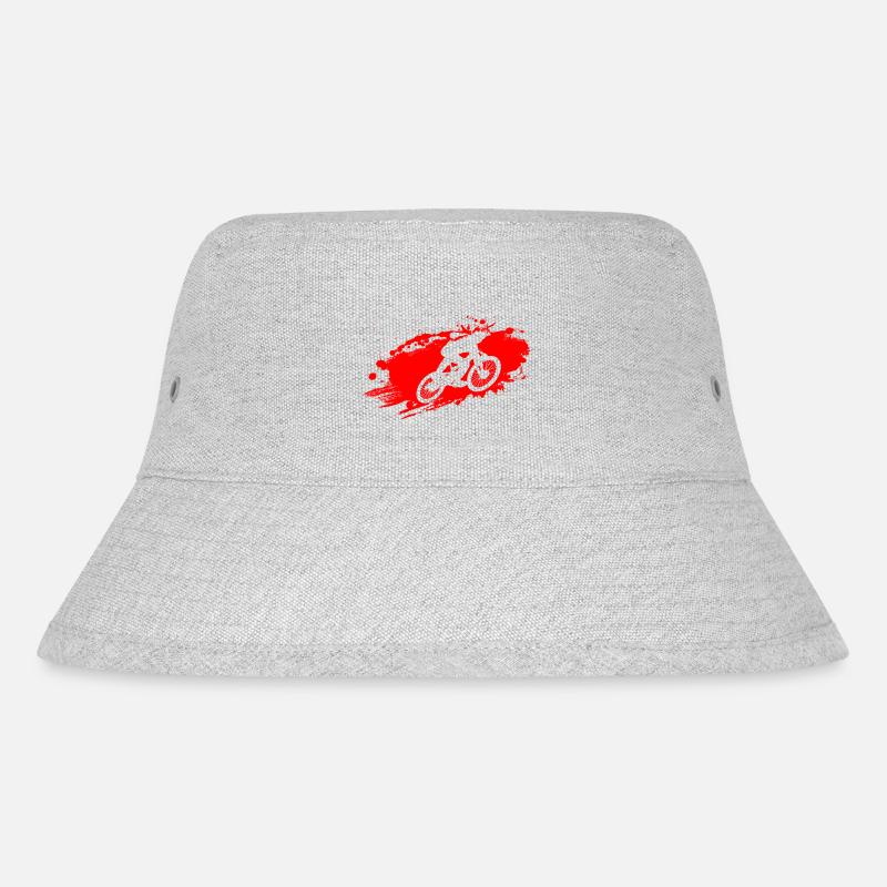 Downhill MTB Ride Rot - Stanley/Stella recycelter Bucket Hat - Grau meliert