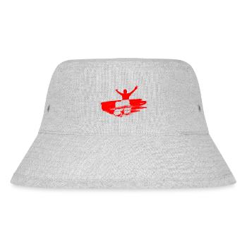 Paralimpisches Rot - Stanley/Stella recycelter Bucket Hat - Grau meliert - Vorne