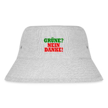 grüne nein danke - Stanley/Stella recycelter Bucket Hat - Grau meliert - Vorne