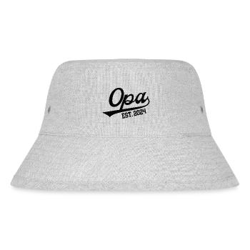 Opa 2024 Ich Werde Opi Schwangerschaft Verkünden - Stanley/Stella recycelter Bucket Hat - Grau meliert - Vorne