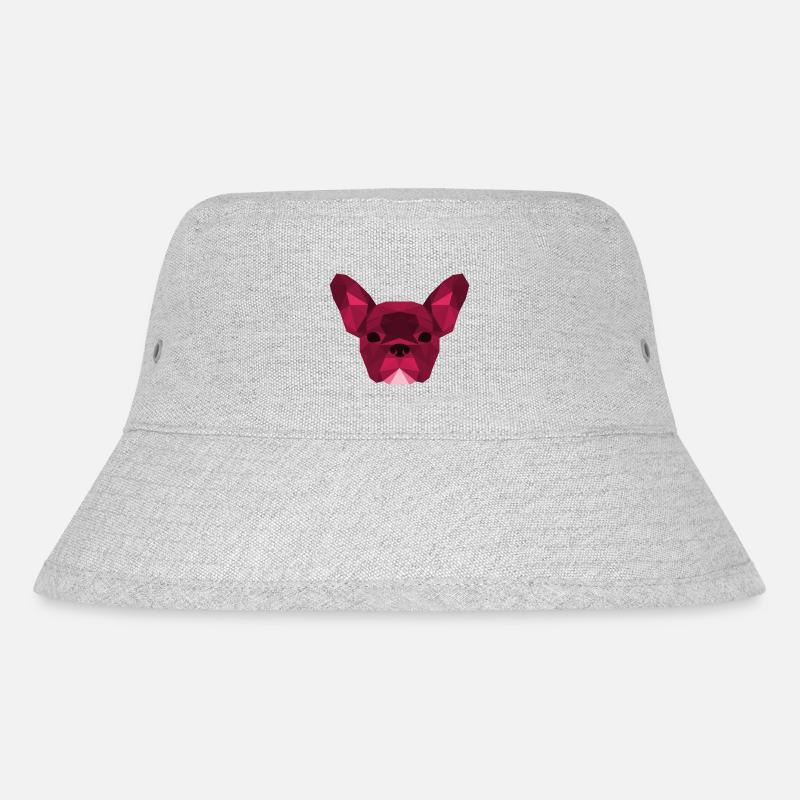 Low Poly Frenchie pink - Stanley/Stella recycelter Bucket Hat - Grau meliert