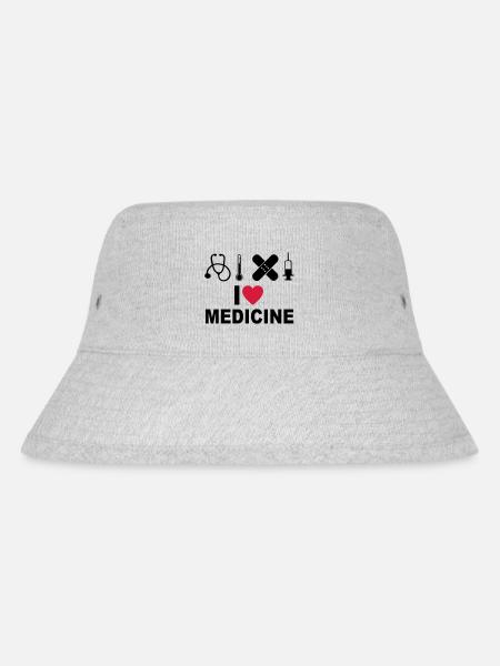 Ich liebe Medizin - Stanley/Stella recycelter Bucket Hat - Grau meliert