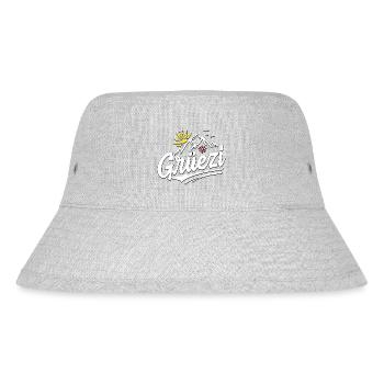 Schweizer Dialekt - Mundart Schweizerdeutsch Hallo - Stanley/Stella recycelter Bucket Hat - Grau meliert - Vorne