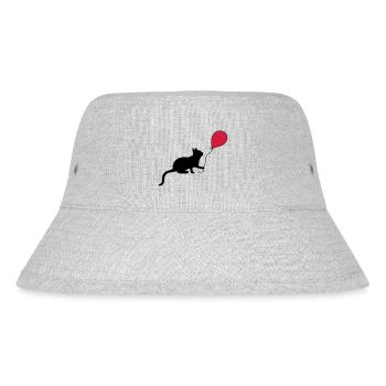Red Balloon Kitten Plays - Stanley/Stella Recycled Bucket Hat - heather grey - Front