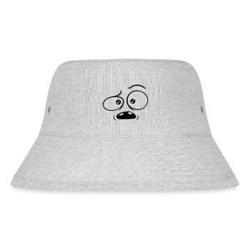 Confused skeptical comic face - Stanley/Stella Recycled Bucket Hat - heather grey - Front