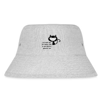 Ich weiß wer dir - Stanley/Stella recycelter Bucket Hat - Grau meliert - Vorne
