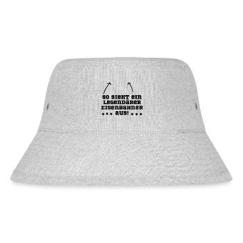 Eisenbahner Eisenbahn legendär - Stanley/Stella recycelter Bucket Hat - Grau meliert - Vorne