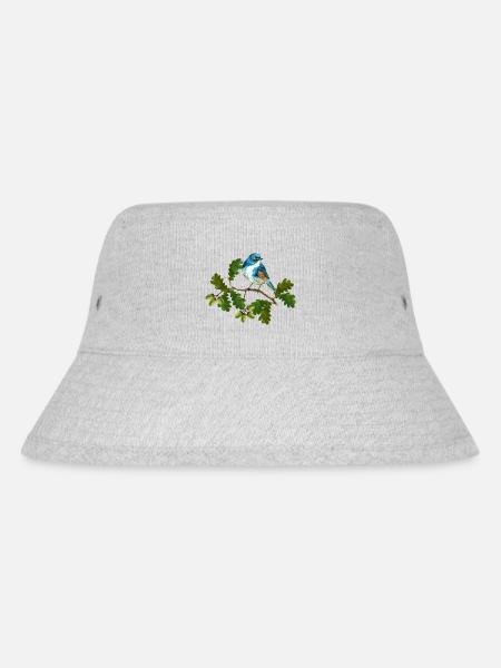 Bunter Vogel - Stanley/Stella recycelter Bucket Hat - Grau meliert