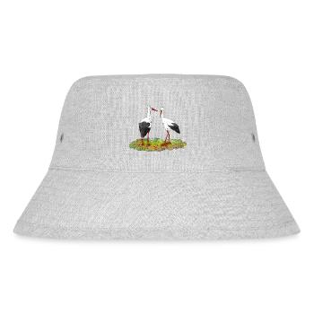 Störche - Stanley/Stella recycelter Bucket Hat - Grau meliert - Vorne