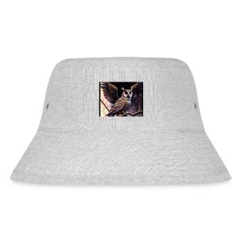 Eule - Stanley/Stella recycelter Bucket Hat - Grau meliert - Vorne