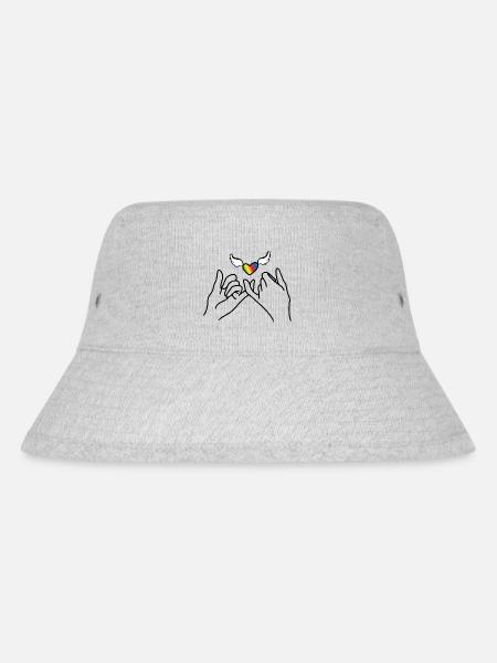 Rainbow Heart - Stanley/Stella recycelter Bucket Hat - Grau meliert