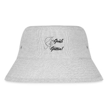 Grüß Göttin – Das Shirt für wunderbaren Frauen - Stanley/Stella recycelter Bucket Hat - Grau meliert - Vorne