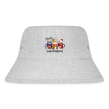 Happy HalloThankMas Vibes Coffee - Stanley/Stella recycelter Bucket Hat - Grau meliert - Vorne
