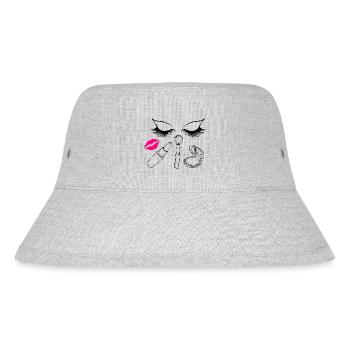 Augen Makeup - Stanley/Stella recycelter Bucket Hat - Grau meliert - Vorne