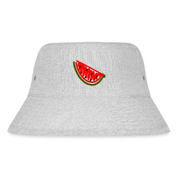 watermelon - Stanley/Stella Recycled Bucket Hat - heather grey - Front