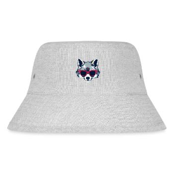 funny wolf - Stanley/Stella Recycled Bucket Hat - heather grey - Front