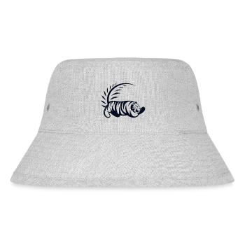 Minimalistischer Tiger in geometrischer Form - Stanley/Stella recycelter Bucket Hat - Grau meliert - Vorne