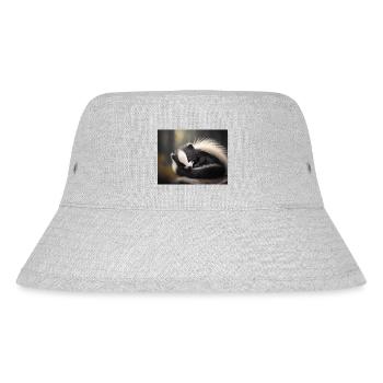 Niedliche Tiere im Winterschlaf – Waschbär - Stanley/Stella recycelter Bucket Hat - Grau meliert - Vorne