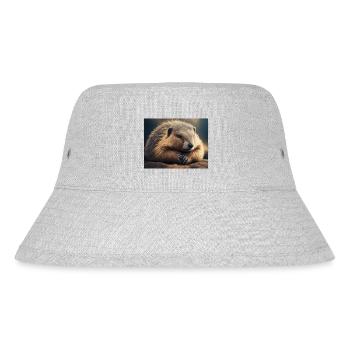 Niedliche Tiere im Winterschlaf – Murmeltier - Stanley/Stella recycelter Bucket Hat - Grau meliert - Vorne