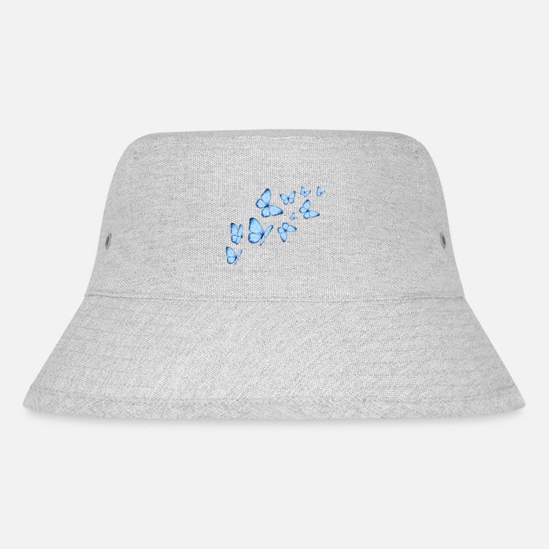 Schmetterlinge - Stanley/Stella recycelter Bucket Hat - Grau meliert