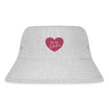 Be my Valentine, ein großes Herz für deinen Schatz - Stanley/Stella recycelter Bucket Hat - Grau meliert - Vorne