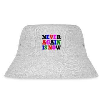 Never again is now - Stanley/Stella recycelter Bucket Hat - Grau meliert - Vorne