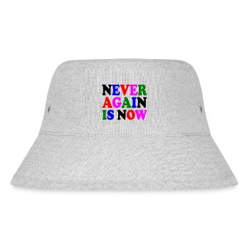 Never again is now - Stanley/Stella recycelter Bucket Hat - Grau meliert - Vorne