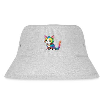 Superhelden LGBT Regenbogen Katze - Stanley/Stella recycelter Bucket Hat - Grau meliert - Vorne