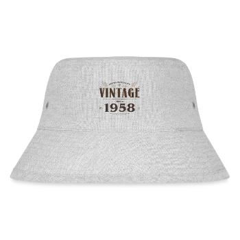 66 Jahre alter Jahrgang 1958 Limitierte Auflage 66. - Stanley/Stella recycelter Bucket Hat - Grau meliert - Vorne