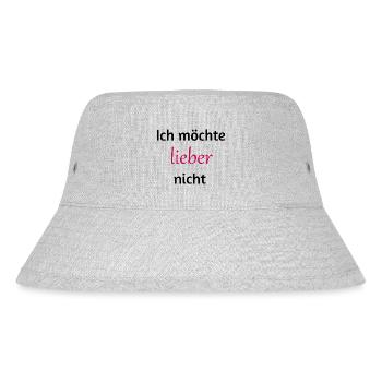 Ich möchte lieber nicht - Stanley/Stella recycelter Bucket Hat - Grau meliert - Vorne