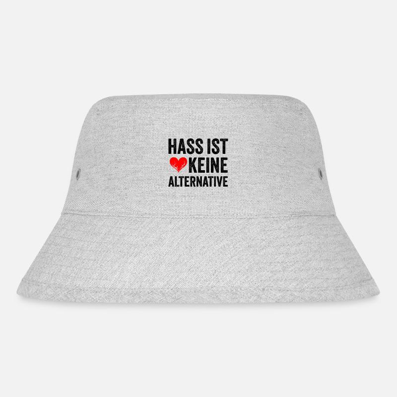 Hass ist keine Alternative - Stanley/Stella recycelter Bucket Hat - Grau meliert