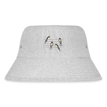 Vögel - Stanley/Stella recycelter Bucket Hat - Grau meliert - Vorne