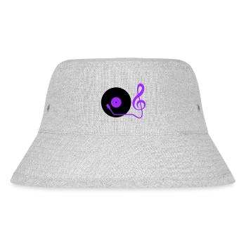 Musik Notenschlüssel Note Mischpult Party Vinyl - Stanley/Stella recycelter Bucket Hat - Grau meliert - Vorne