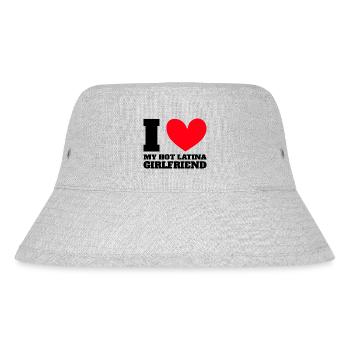 Paare Liebe Herz Freund Geschenkidee Beziehung - Stanley/Stella recycelter Bucket Hat - Grau meliert - Vorne