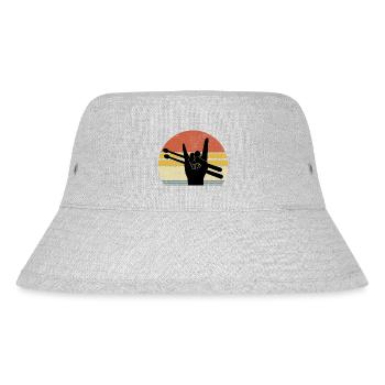 Retro Drummer Drum Music Lover Drumming - Stanley/Stella Recycled Bucket Hat - heather grey - Front