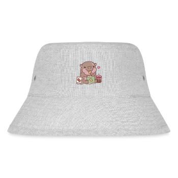 Cute Pygmy Hippo Loves To Snack - Stanley/Stella Recycled Bucket Hat - heather grey - Front