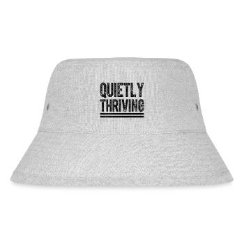 Quietly Thriving Sayings For Introverts - Stanley/Stella Recycled Bucket Hat - heather grey - Front