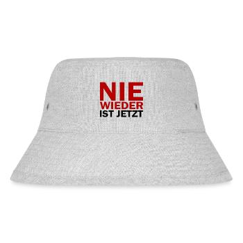 Never again is now - nie wieder ist jetzt - Stanley/Stella recycelter Bucket Hat - Grau meliert - Vorne