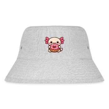 Kawaii Donut Axolotl with Sprinkles - Stanley/Stella Recycled Bucket Hat - heather grey - Front