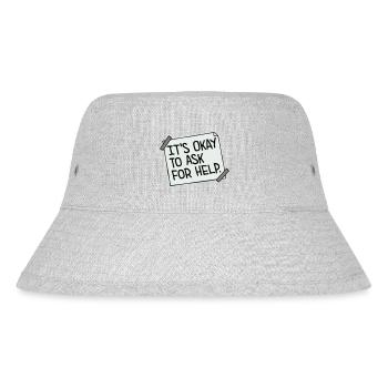 It's Okay To Ask For Help Hilfe Fragen Spruch Logo - Stanley/Stella recycelter Bucket Hat - Grau meliert - Vorne
