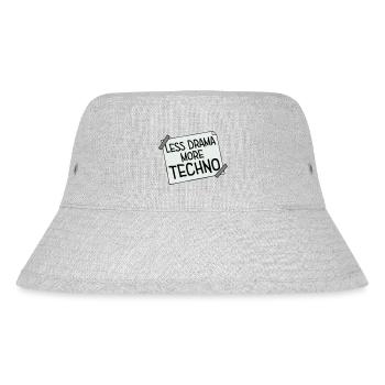 Less drama more techno Spruch Party Rave Logo Text - Stanley/Stella recycelter Bucket Hat - Grau meliert - Vorne