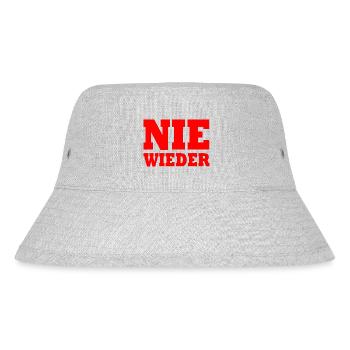 Nie wieder - Stanley/Stella recycelter Bucket Hat - Grau meliert - Vorne