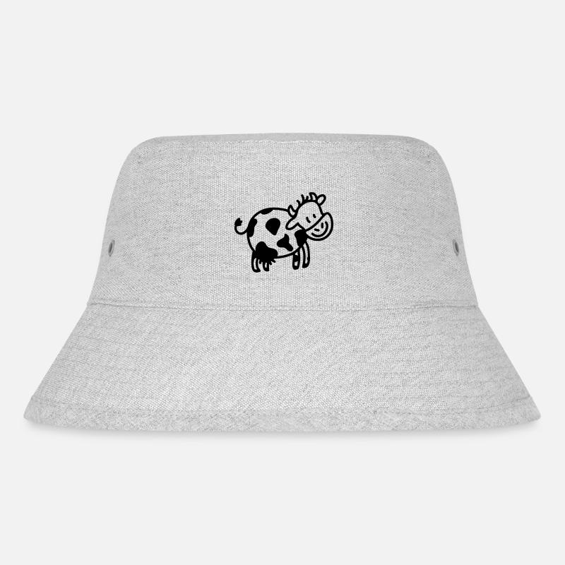 round little cow - line - Stanley/Stella Recycled Bucket Hat - heather grey