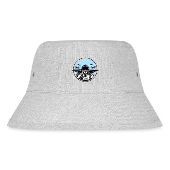 Jet Pilot / Kampfpilot 01_weiß Schwarz - Stanley/Stella recycelter Bucket Hat - Grau meliert - Vorne
