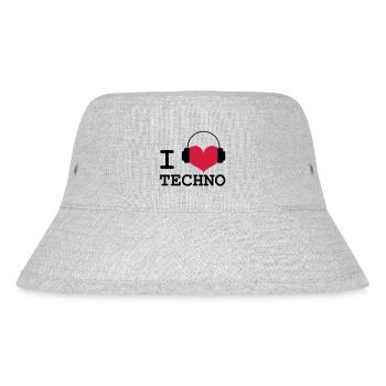 I Love Techno! - Stanley/Stella recycelter Bucket Hat - Grau meliert - Vorne