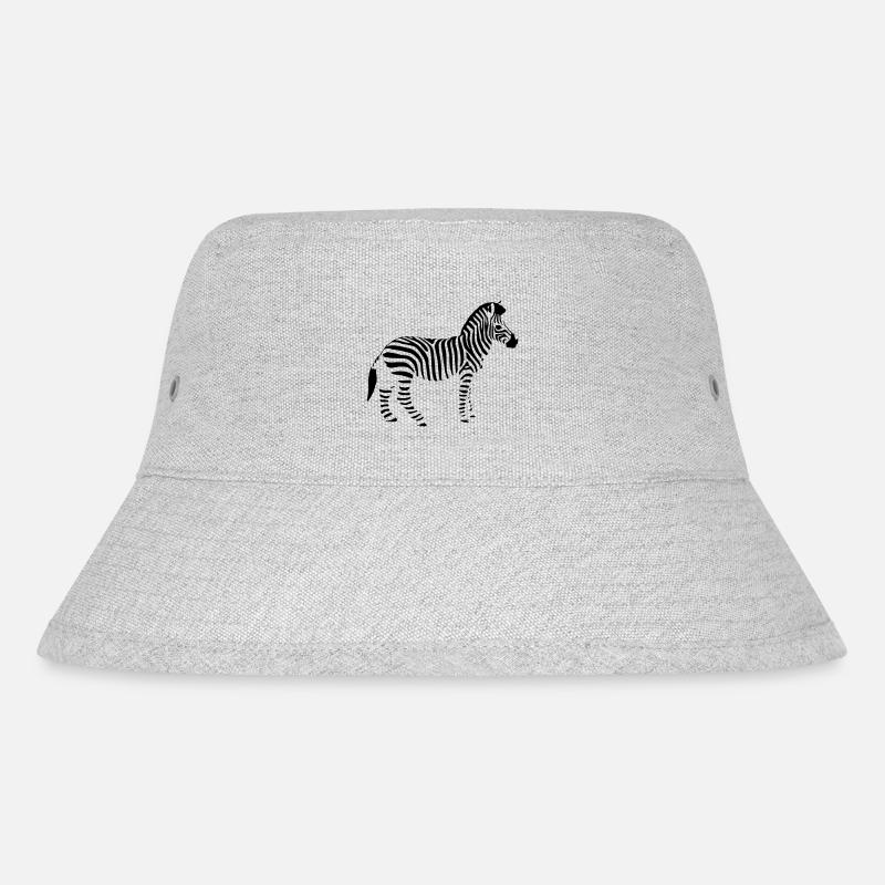 zebra - Stanley/Stella Recycled Bucket Hat - heather grey