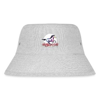 pferd reiten mädchen pink wild LBGTQ blumen natur - Stanley/Stella recycelter Bucket Hat - Grau meliert - Vorne
