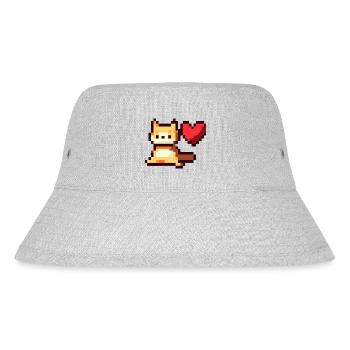 Pixelart, Cat with Heart - Stanley/Stella recycelter Bucket Hat - Grau meliert - Vorne