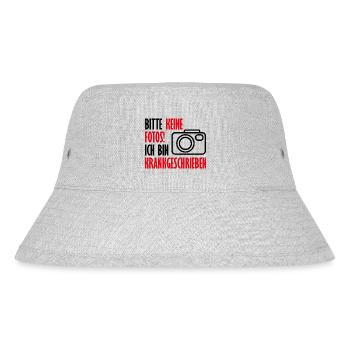Bitte keine Fotos! - Stanley/Stella recycelter Bucket Hat - Grau meliert - Vorne